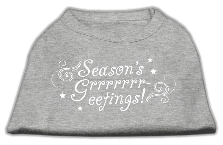 Seasons Greetings Screen Print Shirt Grey M